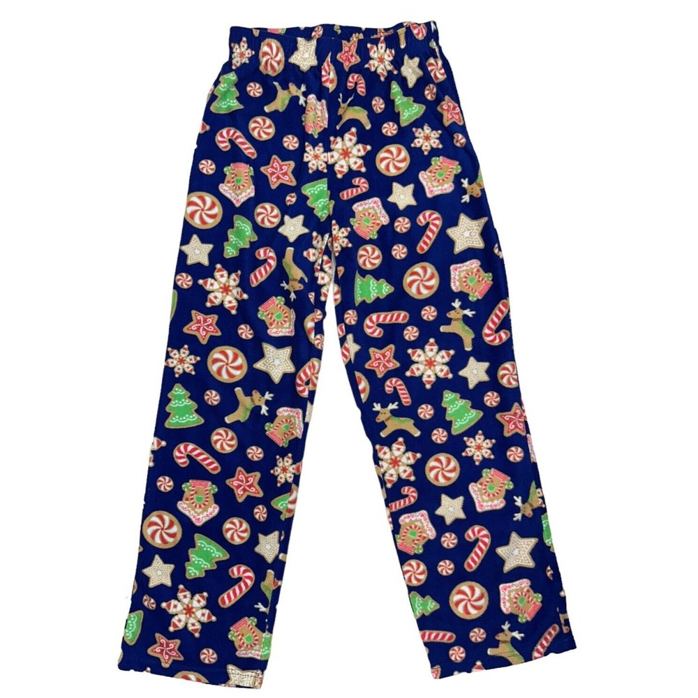 Secret Santa‎ Christmas Pajama Pants Womans Size M Soft Fleece Star Candy